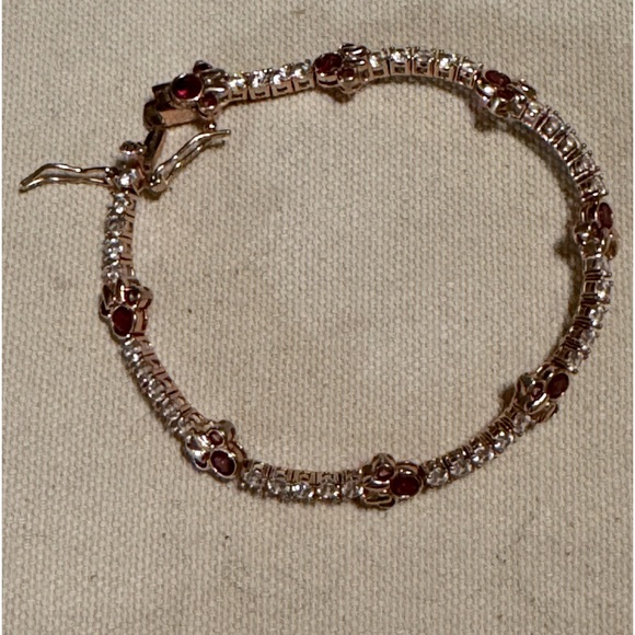MINNIE MOUSE DIAMONIQUE ROSE GOLD TENNIS BRACELET - Picture 2 of 5